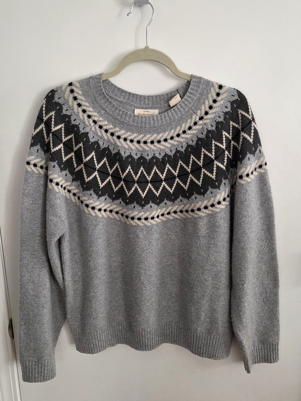 Weatherproof Vintage Geometric Gray Sweater Size Medium